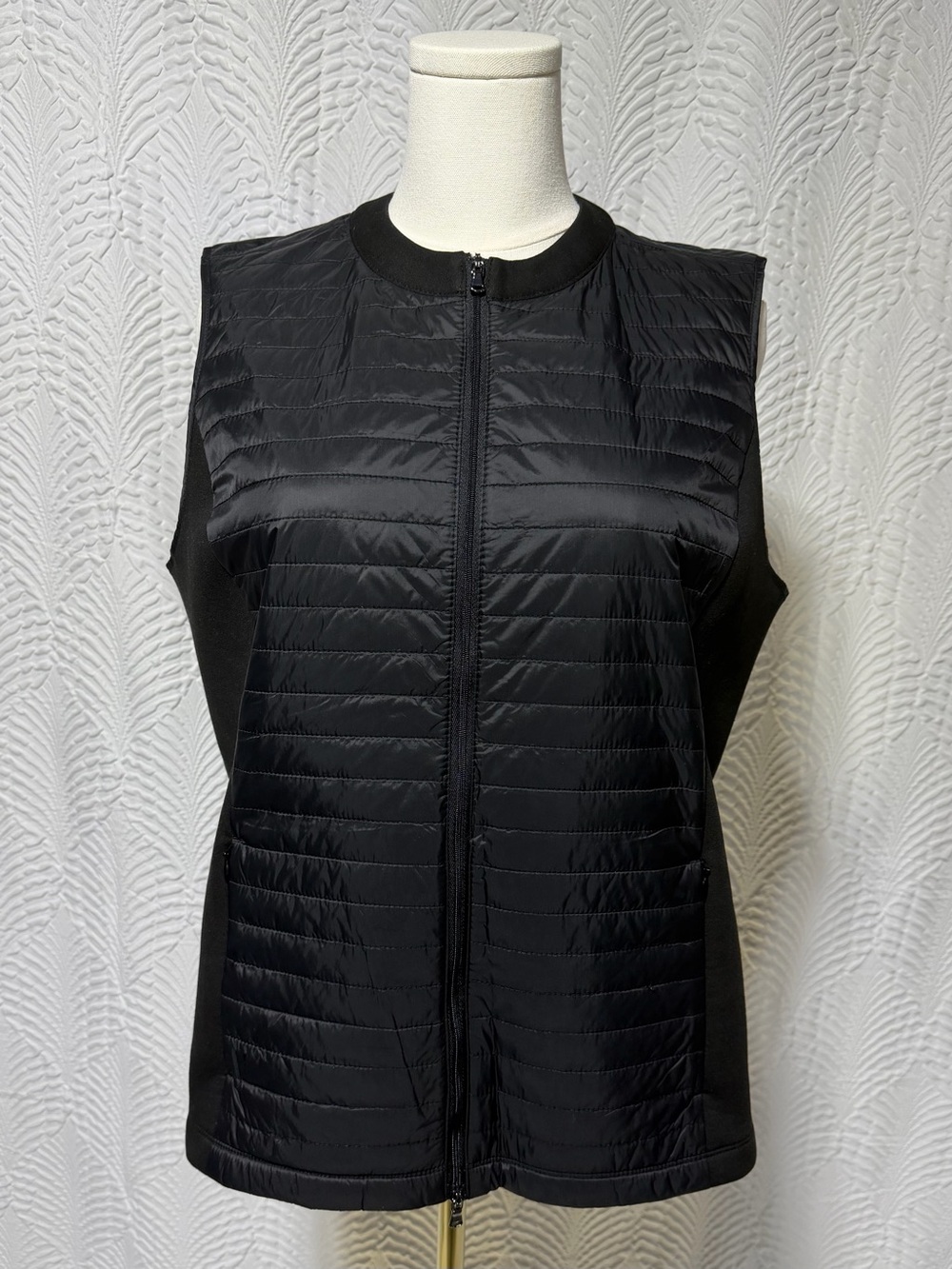 J. Jill Fit Active Black Quilted Vest (Size LP)
